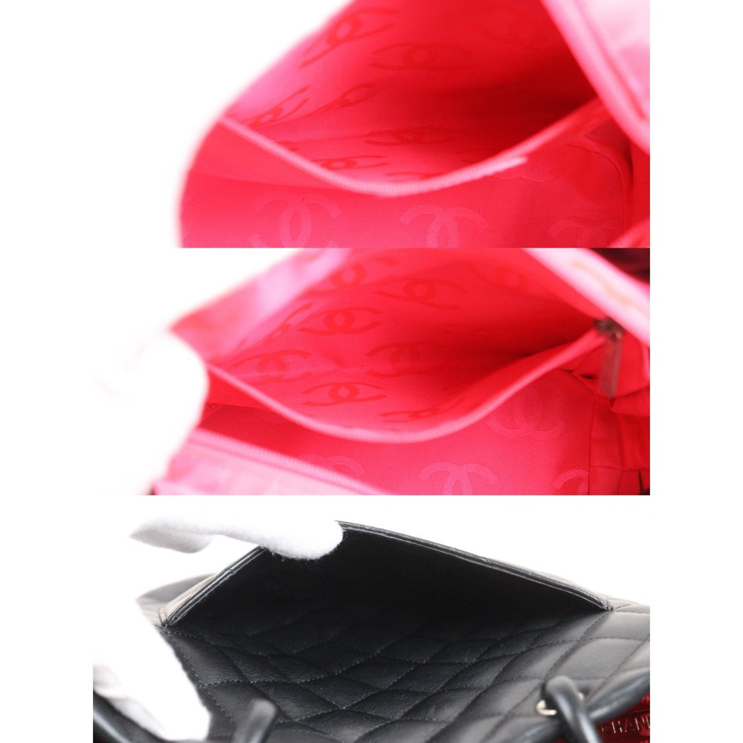 Very Good ( Rank A)｜ CHANEL Cambon Line Calf Leather So Black Tote Bag MM Made In 2004-2005Year｜25090207