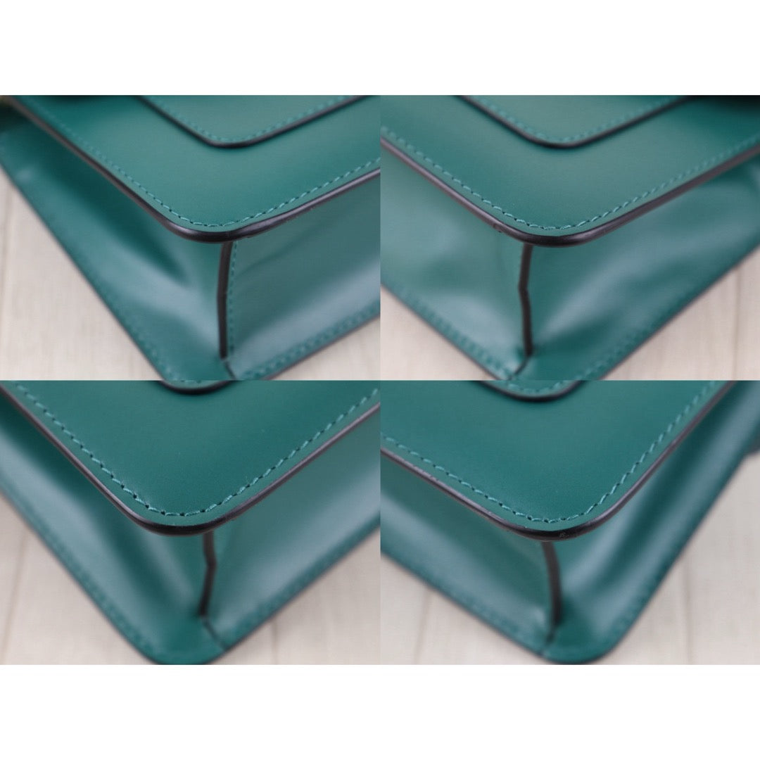 Include Entrupy Certificate of Authenticity｜Very Good ( Rank A)｜Bvlgari Calf Leather Serpenti Forever Top in Emerald Green PM Shoulder Strap ｜S26090738