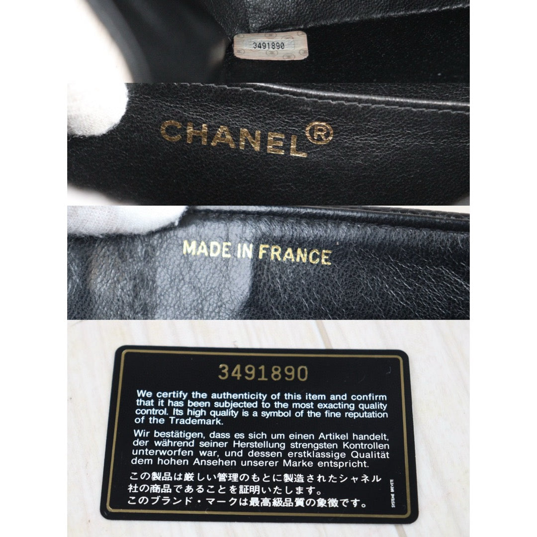 Very Good ( Rank A)｜CHANEL Caviar Skin Mademoiselle 23 Single Flap Chain Shoulder Bag Black  Made In 1994-1996Year｜P24073003