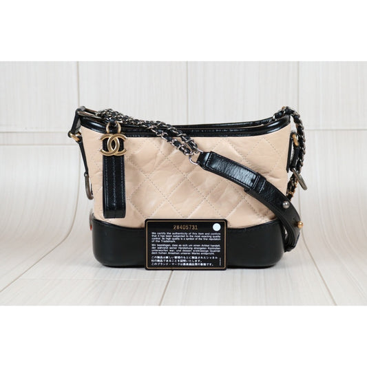 Rank A|CHANEL Gabrielle Aged Calfskin Small Hobo Bag Shoulder Bag Made in 2019-2020 Year|S24051101