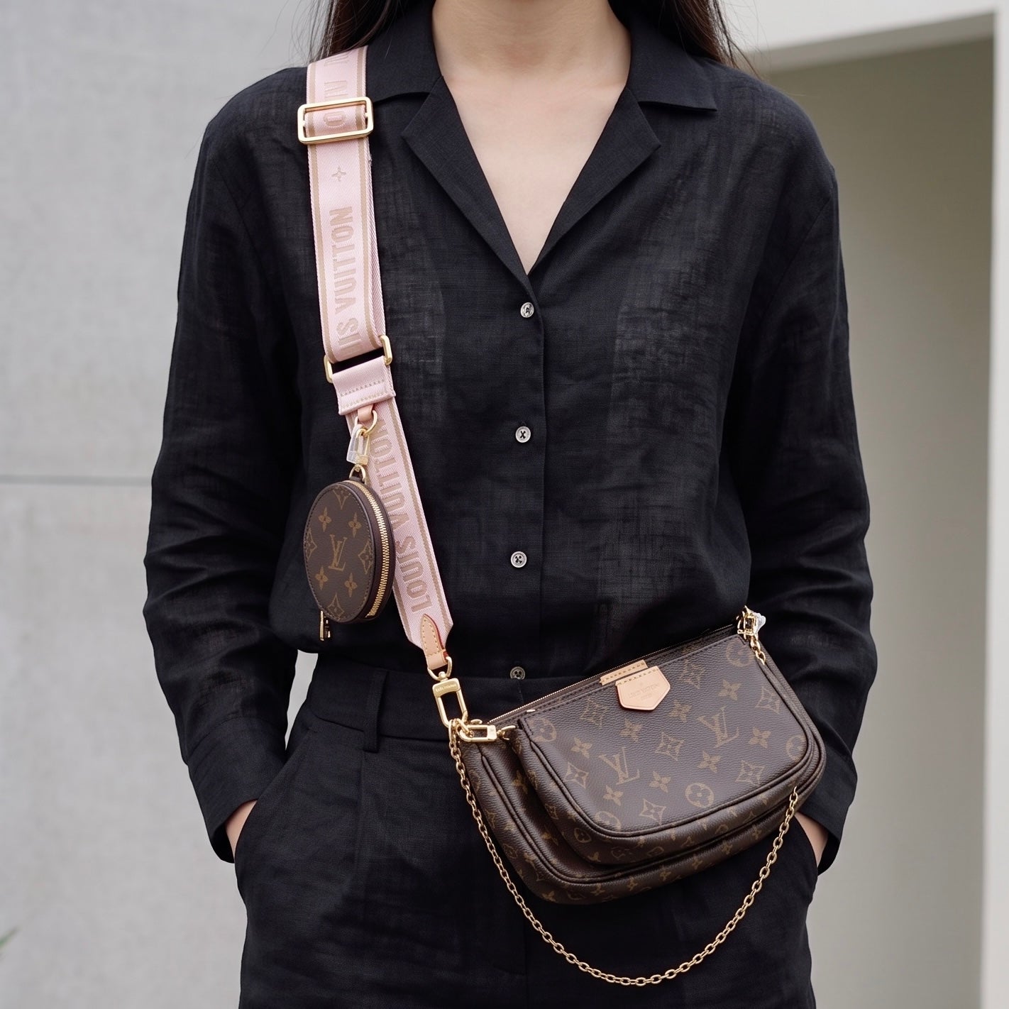 Include Entrupy Certificate of Authenticity｜Very Good ( Rank A)｜Louis Vuitton Monogram Multiti Pochette Accessoire  IC Chips Model ｜S26071804
