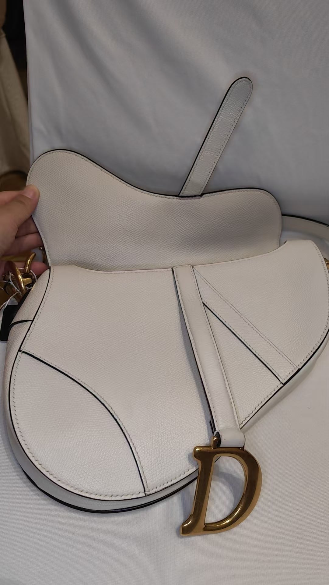 Very Good ( Rank A)｜Dior Trotter Saddle Shoulder Bag Medium White