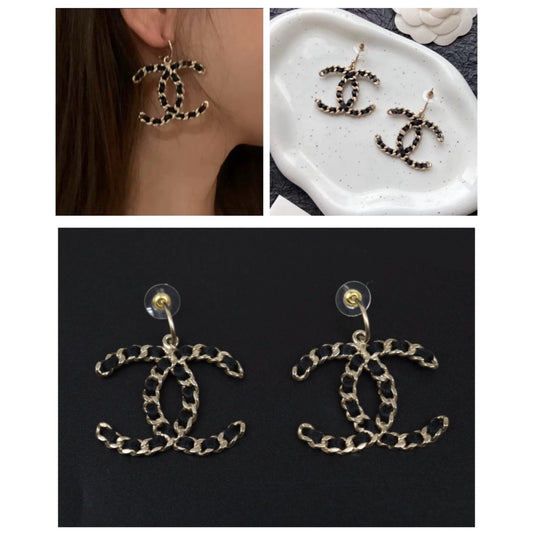 Excellent（Rank SA）｜CHANEL COCO Mark Satin cc Chain Earrings｜ S25021028