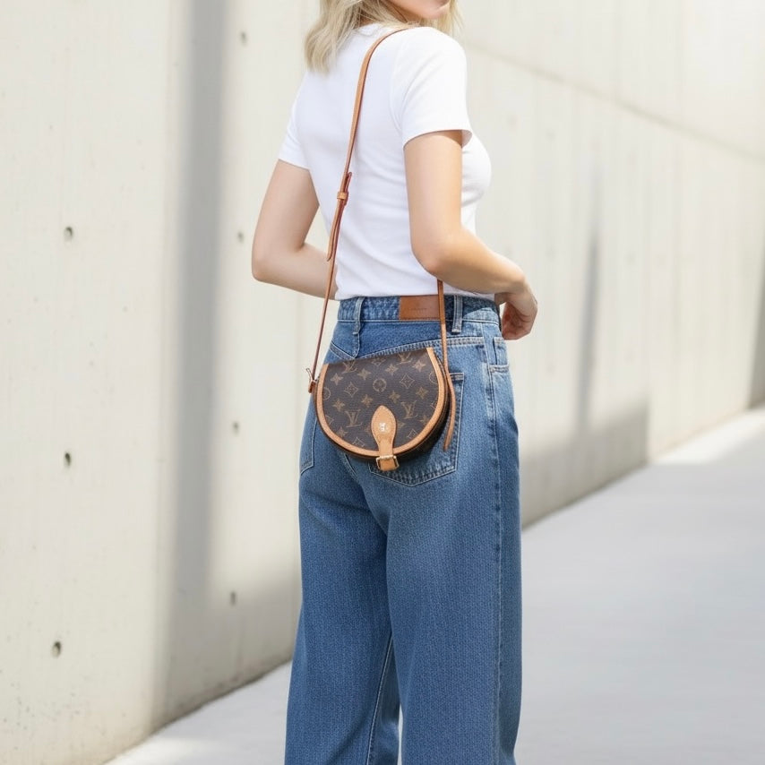Include Entrupy Certificate of Authenticity｜Very Good ( Rank A)｜ Louis Vuitton Monogram Tamburan Shoulder Bag Current Model｜S26040803