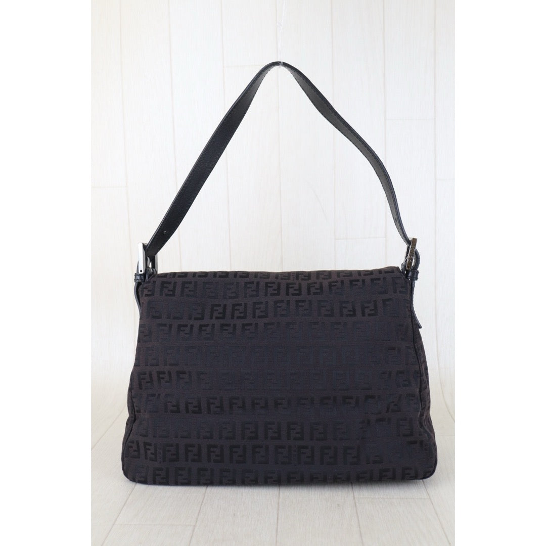Include Entrupy Certificate of Authenticity｜Good ( Rank AB)｜ FENDI Zucca Mamma Baguette Shoulder Bag Brown｜Z26092102