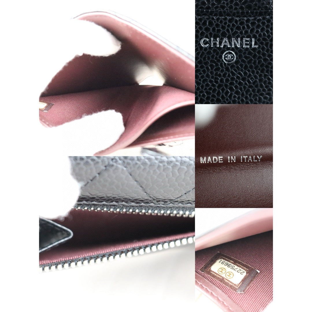 Excellent（Rank SA）｜Chanel Caviar Skin Black Wallet｜S24111504