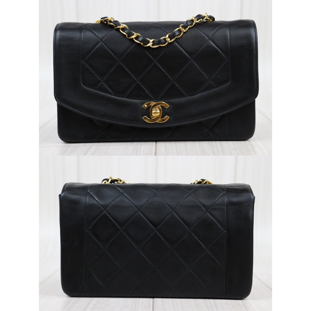 Rank AB｜ CHANEL Matrasse Diana 22 Lamb Skin  Chain Bag Made in 1991-1994 Year｜23120809