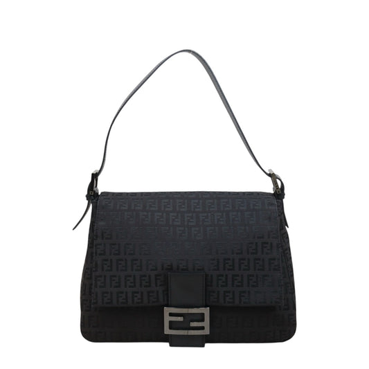 Good ( Rank AB)｜ FENDI Zucca Mamma Baguette Shoulder Bag Black ｜25102306