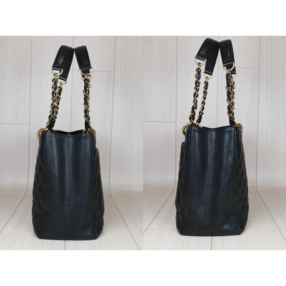 Very Good ( Rank A) ｜ CHANEL Matrasse GST Chain Tote Bag Caviar Skin Black  Made In 2010-2011 Year｜S24080801