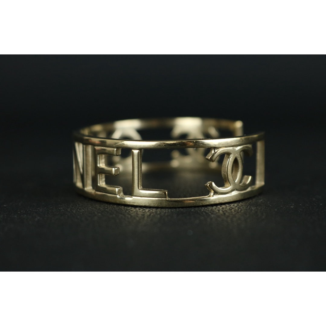 Very Good ( Rank A) ｜ CHANEL B15S Light Gold Letter Hollow Design Bracelet Made In 2015Year ｜S25121111