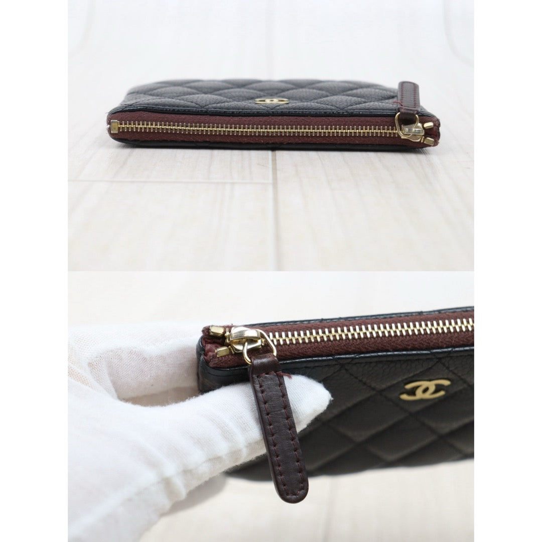Very Good ( Rank A)｜CHANEL Caviar Skin Calf Leather Card Holder Black Made In 2013-2014Year｜S25110432