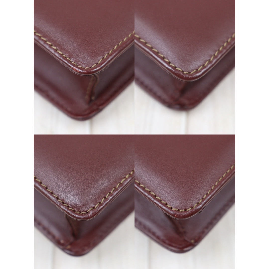 Rank A ｜ Cartier Trinity Bordeaux Leather  Shoulder Bag｜24060318