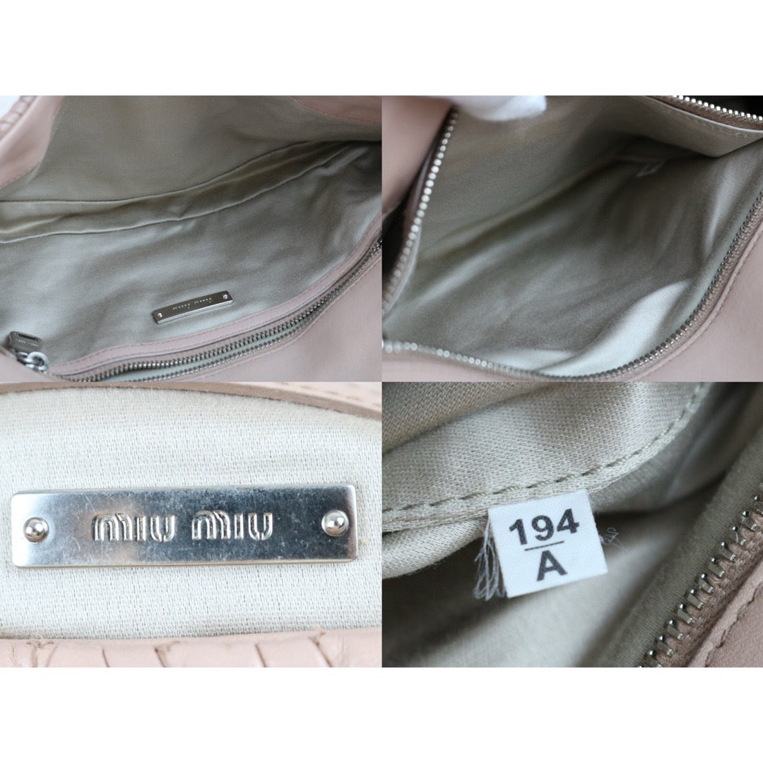 Very Good ( Rank A)｜MiuMiu Lamb Skin Gem Chain Shoulder Bag ｜S24111808