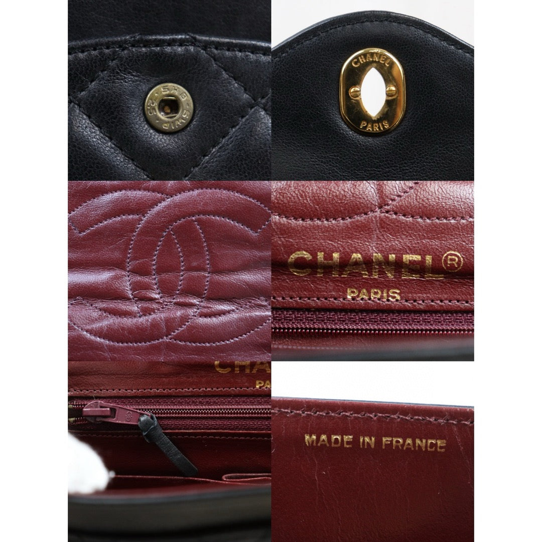 Good ( Rank AB) ｜ CHANEL Paris Limited Series Matrasse Classic Double Flap 22 Shoulder Bag Black Made In 1989-1991 Year｜25020501