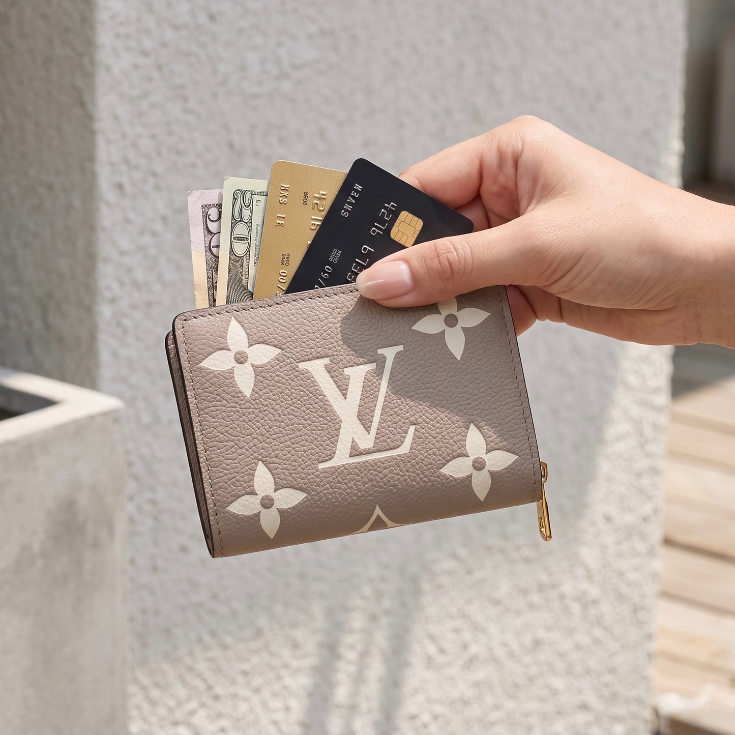 Include Entrupy Certificate of Authenticity｜Very Good ( Rank A)｜ Louis Vuitton Monogram Wallet Etoupe Gray IC Chips Model｜S26072522
