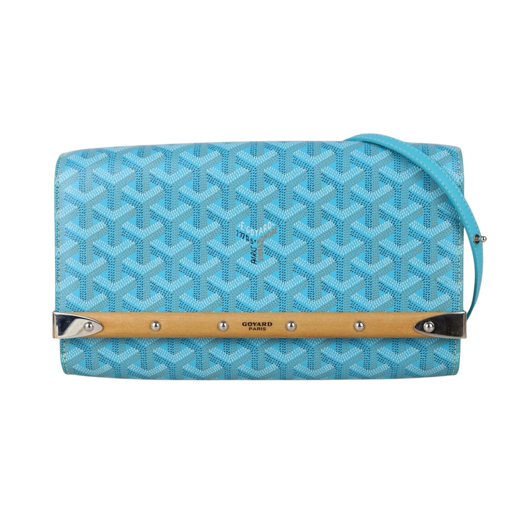 Include Entrupy Certificate of Authenticity｜Very Good ( Rank A) ｜ Goyard Monte-Carlo Blue WOC Shoulder Bag Limited Edition ｜X26051705