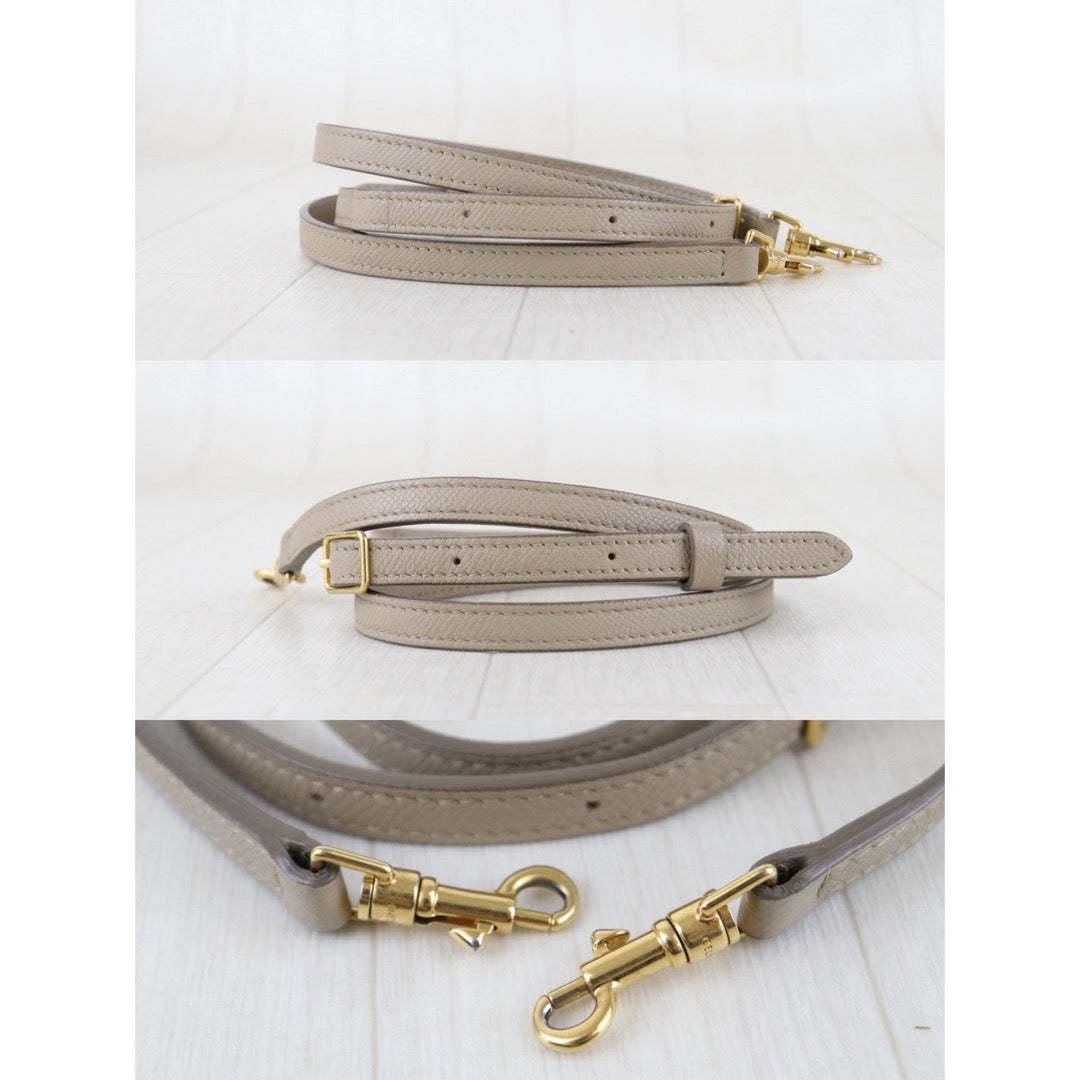 Include Entrupy Certificate of Authenticity｜Very Good ( Rank A)｜CELINE Calf Leather Belt Pico Handbag Shoulder Bag Beige｜S26030833