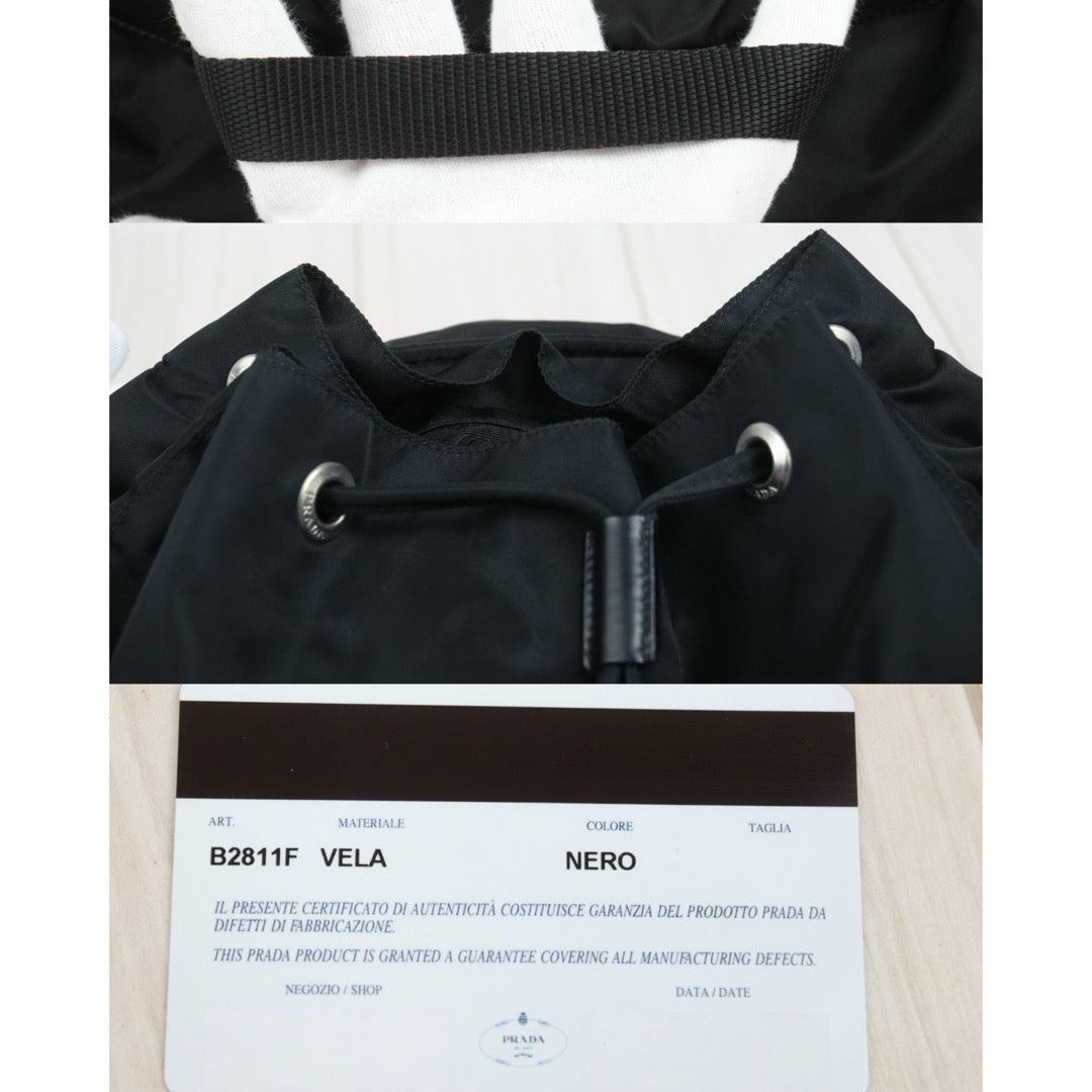 Include Entrupy Certificate of Authenticity｜Very Good ( Rank A) ｜Prada  Nylon Black Backpack Medium ｜26091405