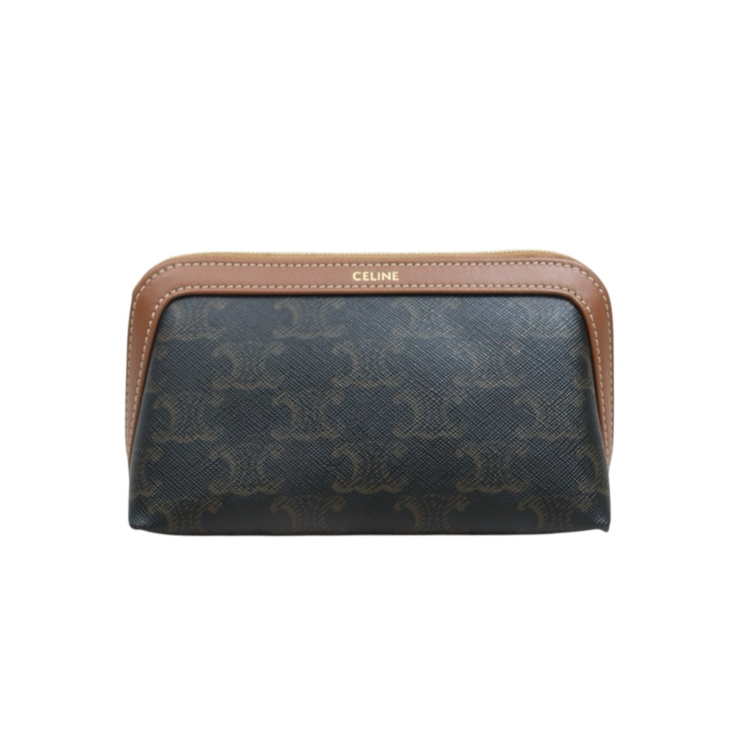 Include Entrupy Certificate of Authenticity｜Very Good ( Rank A)｜ CELINE Macadam Toilret Pouch PM｜S26080620