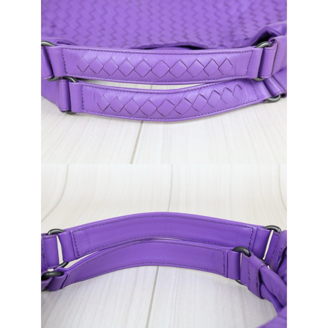 Excellent（Rank SA）｜ Bottega Veneta Lamb Skin Braid Shoulder Bag Purple｜X25041701