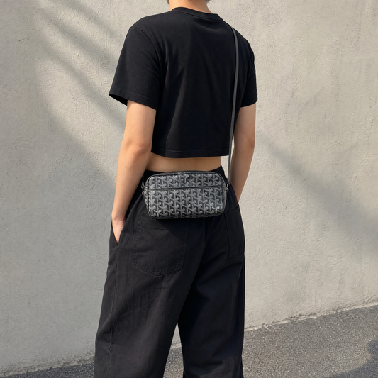 Include Entrupy Certificate of Authenticity｜Good ( Rank AB)｜ Goyard Cap-vert Camera Shoulder Bag Grey｜S26073114