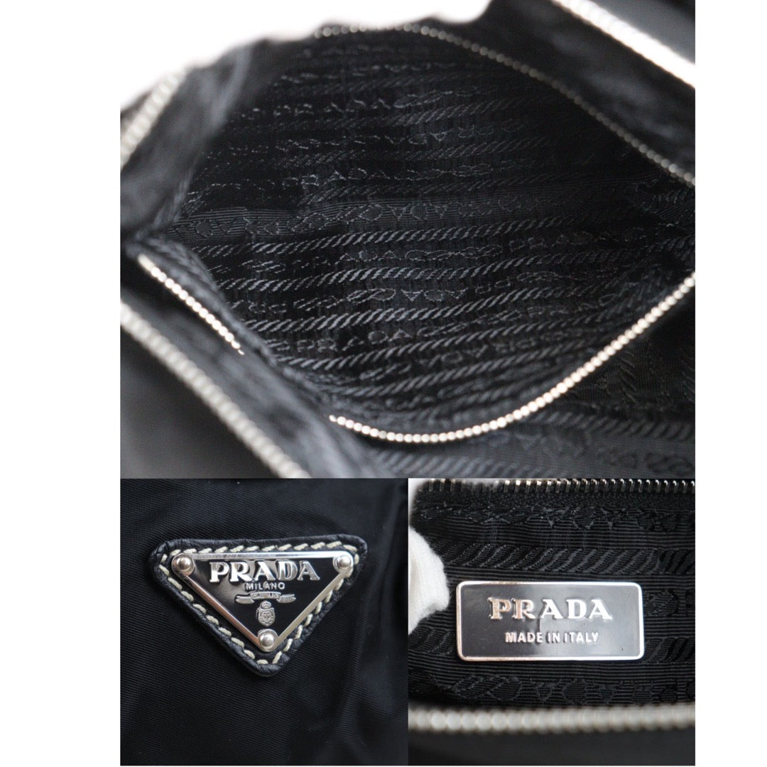 Rank A｜Prada Nylon Shoulder Bag Black｜Q24032614