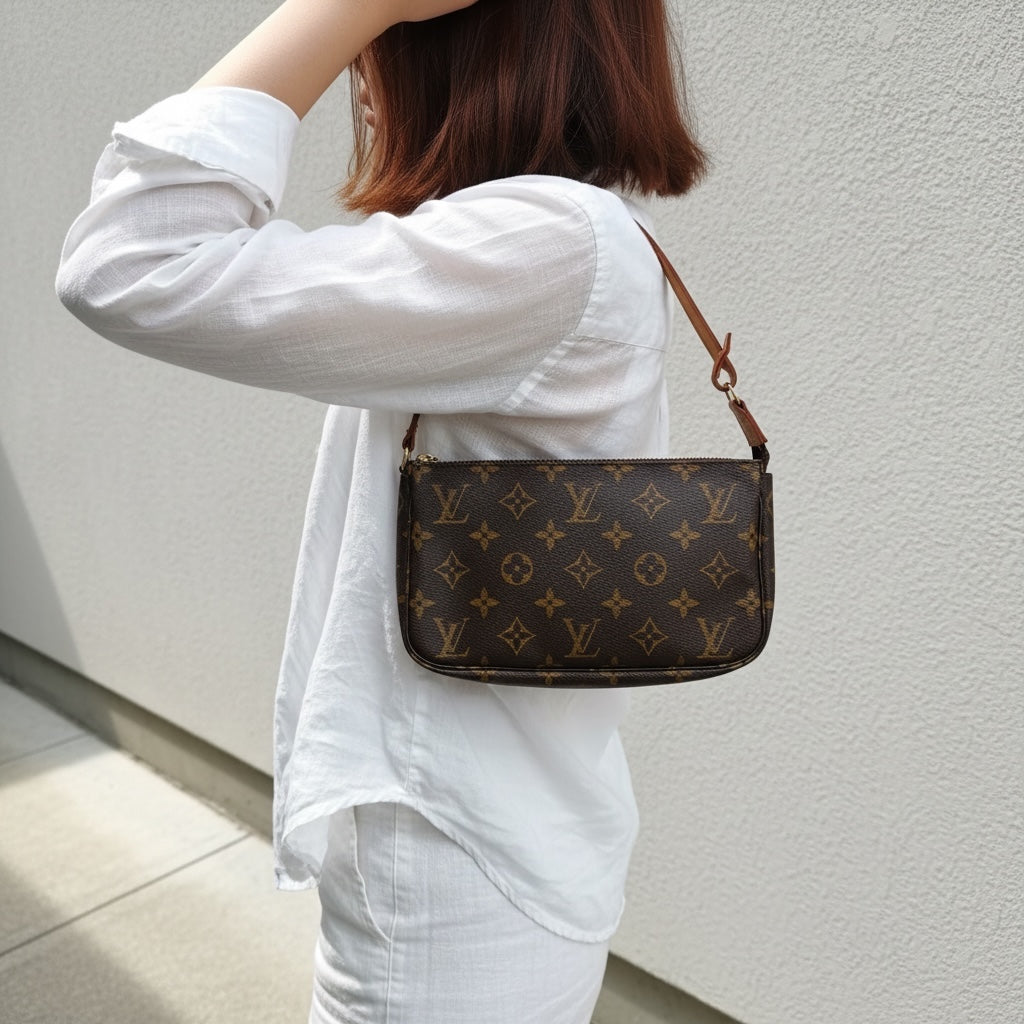 Include Entrupy Certificate of Authenticity｜Good ( Rank AB)｜Louis Vuitton Monogram Pochette Accessoires ｜26061204
