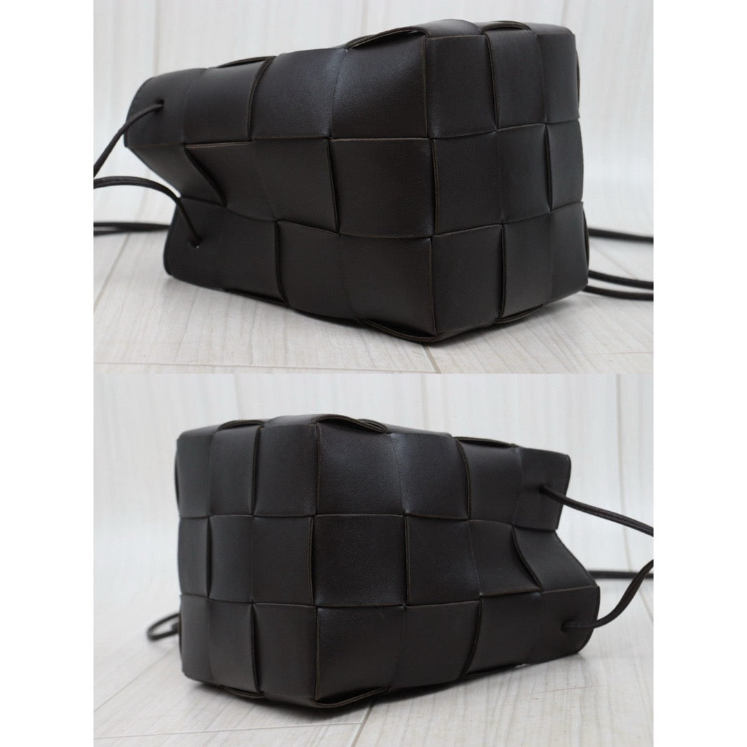 Good ( Rank AB)｜ Bottega Veneta Lamb Skin Weave Bucket Shoulder Bag Brown｜P25041410