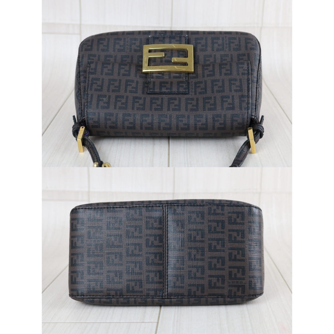 Include Entrupy Certificate of Authenticity｜Good ( Rank AB)｜ FENDI Zucca Mamma Baguette Shoulder Bag Brown｜S26073109
