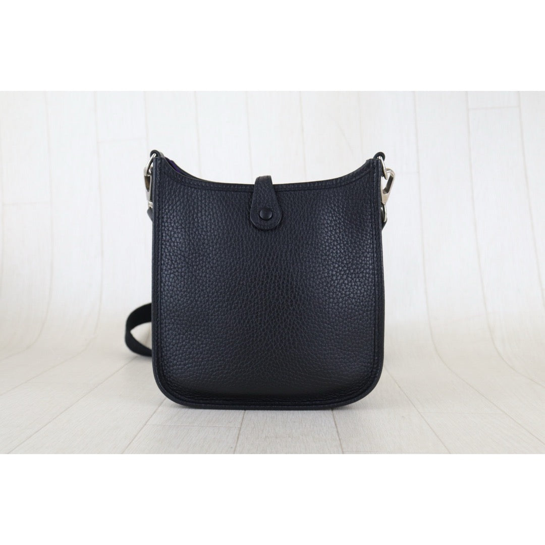 Include Entrupy Certificate of Authenticity｜Very Good ( Rank A)｜ HERMES TC Leather Mini Evelyn 16 Shoulder Bag Black Y Stamp Made In 2020Year｜S26030827
