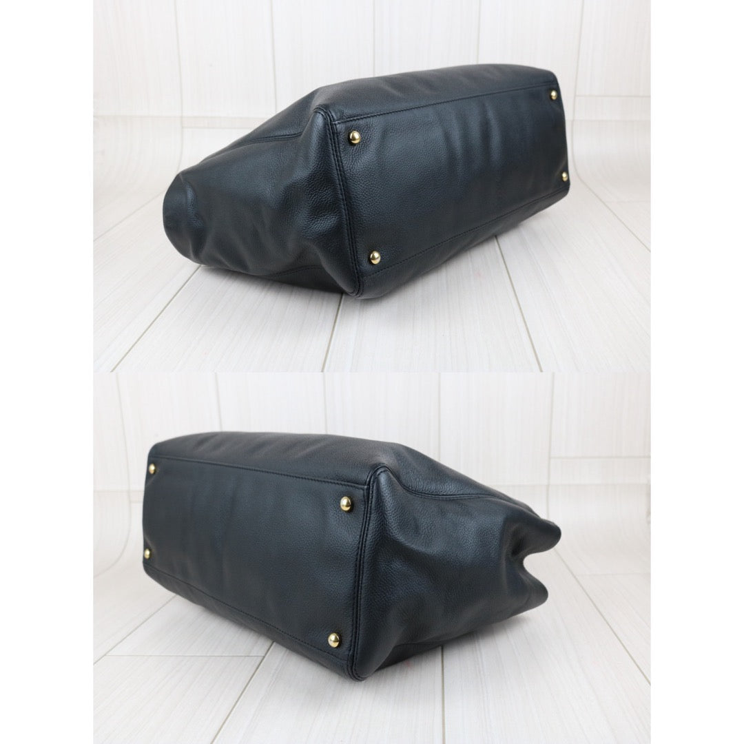 Include Entrupy Certificate of Authenticity｜Good ( Rank AB)｜ CHANEL Matrasse Caviar Skin Black Cerf Tote 35 Shoulder Bag Made In 2013-2014 Year｜S26101105
