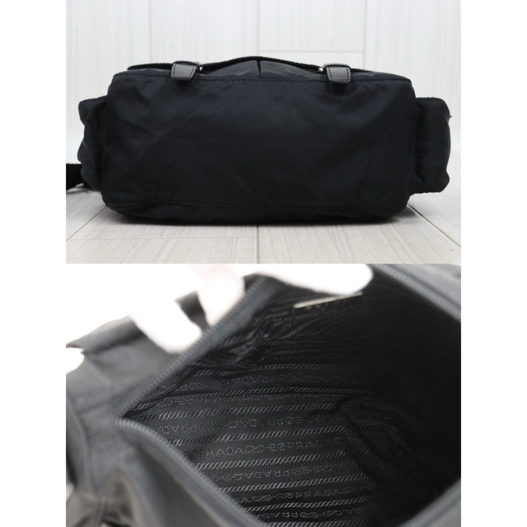 Good ( Rank AB) ｜Prada  Nylon ShoulderBag Black Silver Hardware｜25071711