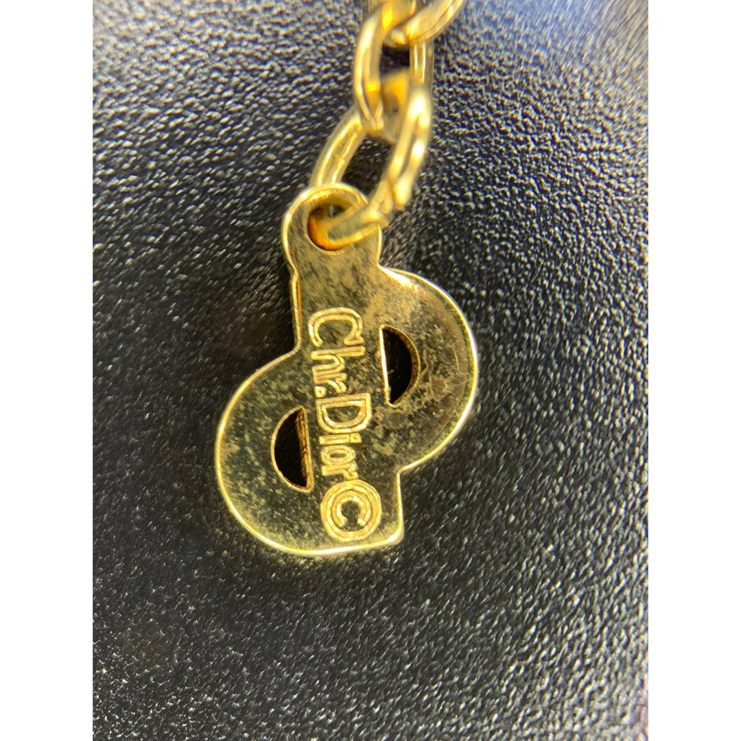 Include Authentic Detective Certificate of Authenticity｜Good ( Rank AB) ｜ Dior CD  Rhinestone Necklace ｜26040211