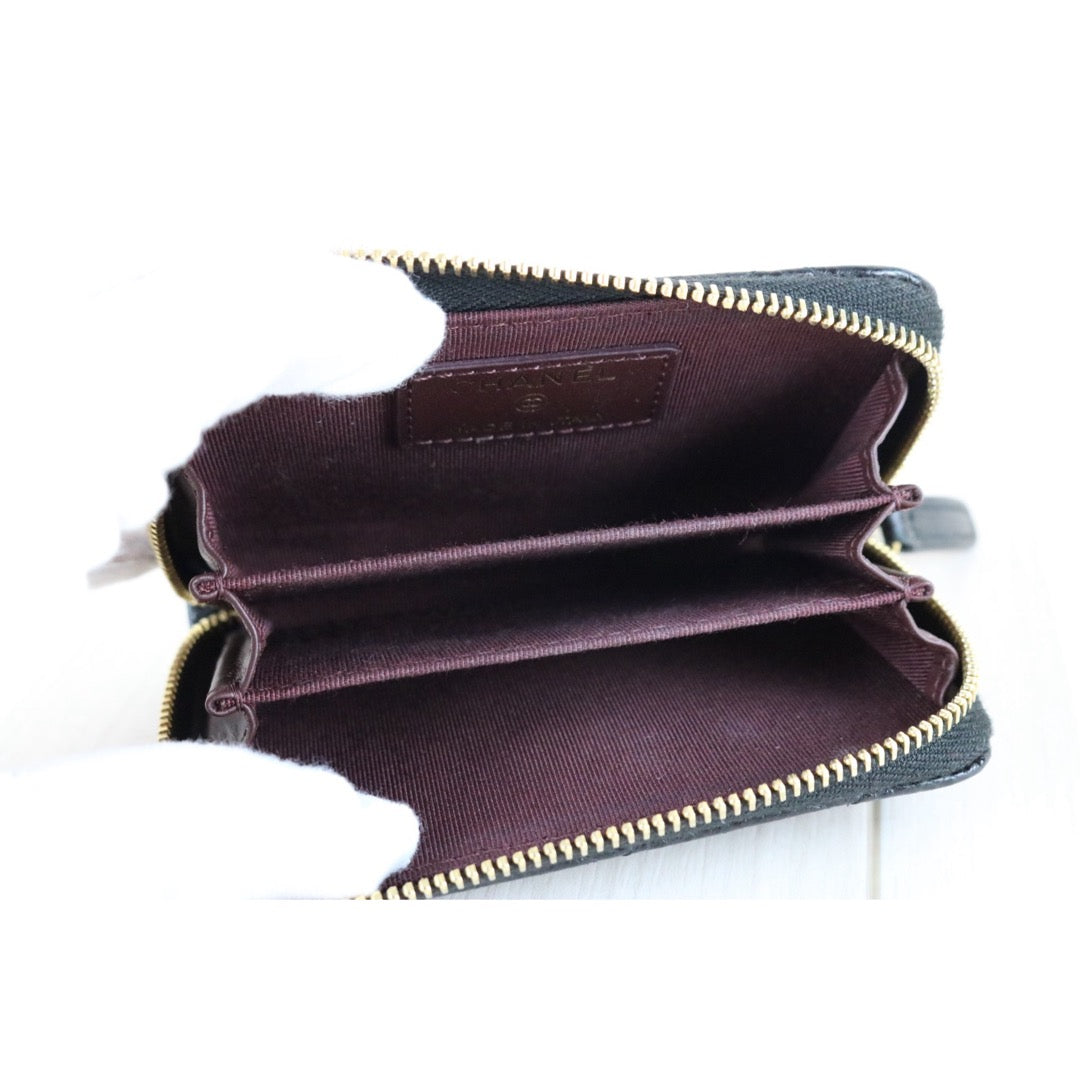 Very Good ( Rank A) ｜CHANEL Caviar Skin Calf Leather Coin Purse Black Made In 2017~2018 Year｜X25060310