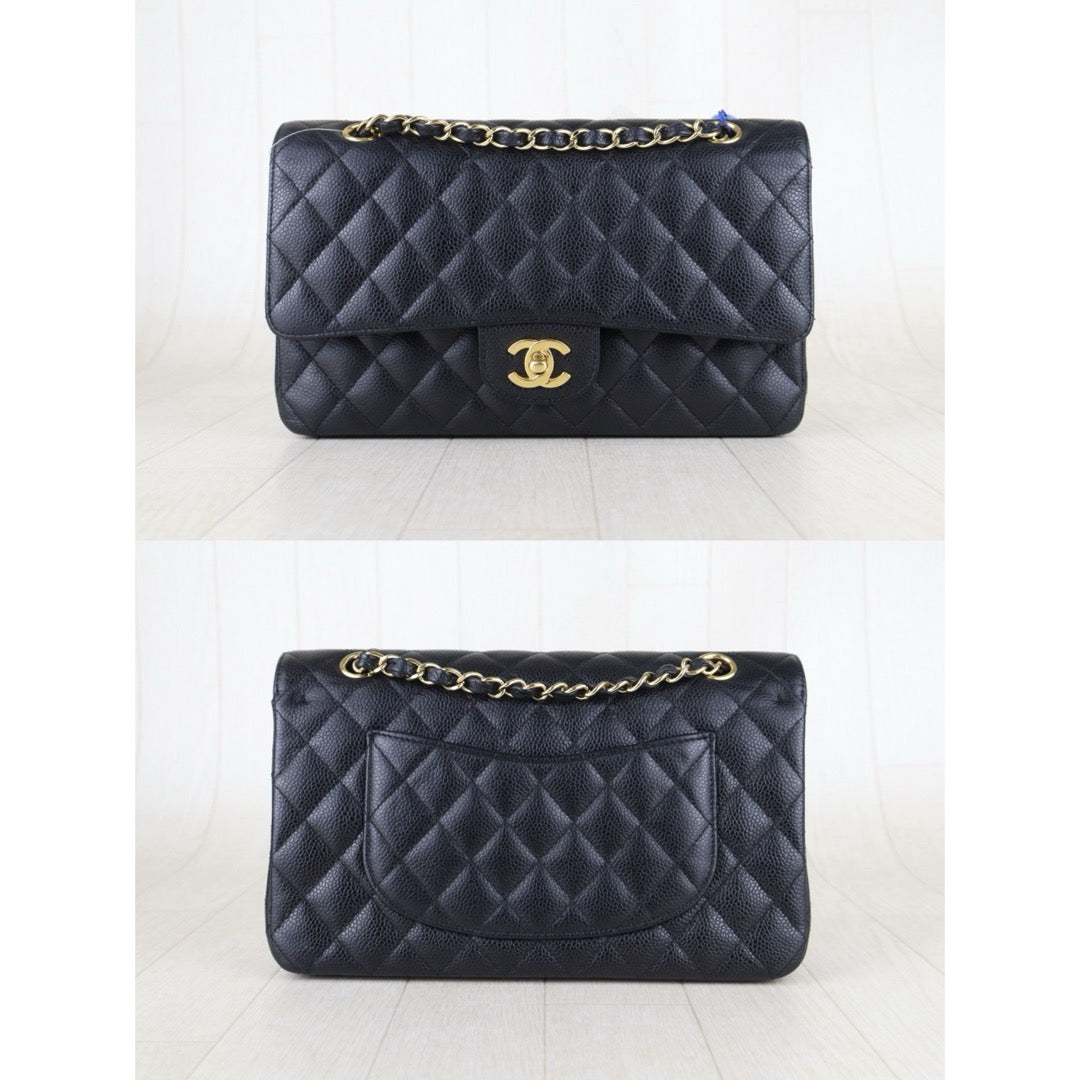 Include Entrupy Certificate of Authenticity｜Good ( Rank AB)｜ CHANEL Caviar Skin Calf Leather Double Flap 25 Shoulder Bag  Made In 2008-2009 Year｜S26061901