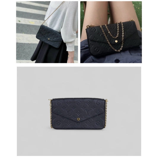 Very Good ( Rank A) ｜LV Monogram Pochette Felicie Shoulder Bag Black｜H25052614