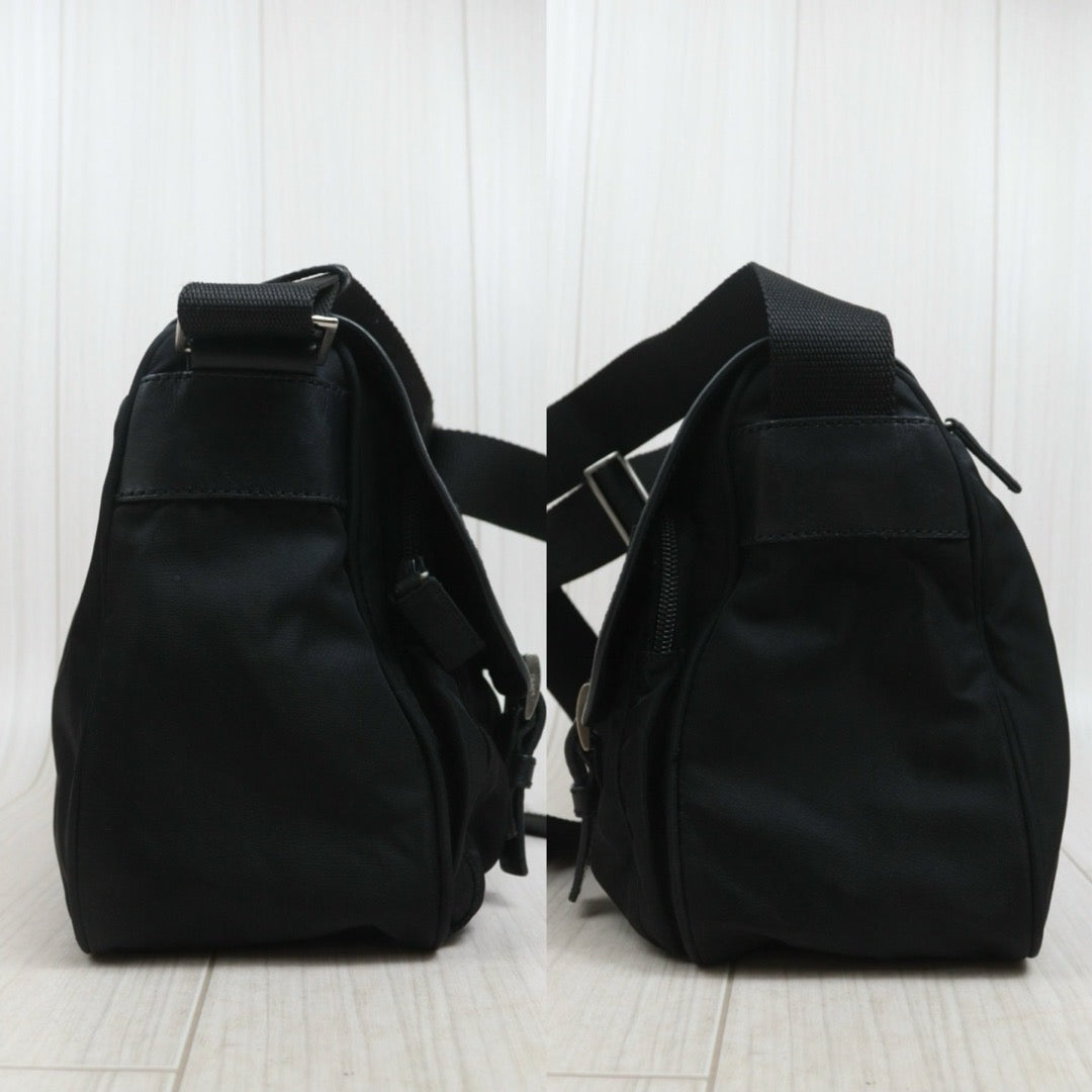 Include Entrupy Certificate of Authenticity｜Good ( Rank AB) ｜Prada  Nylon Black Shoulder Bag  Silver Hardware｜26082602