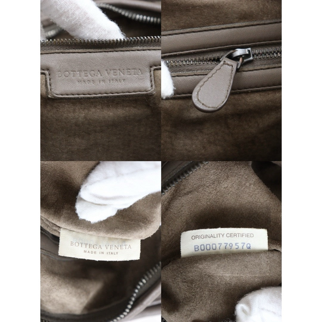 Very Good ( Rank A)｜ Bottega Veneta Lamb Skin Braid Shoulder Bag Gray｜H25052511