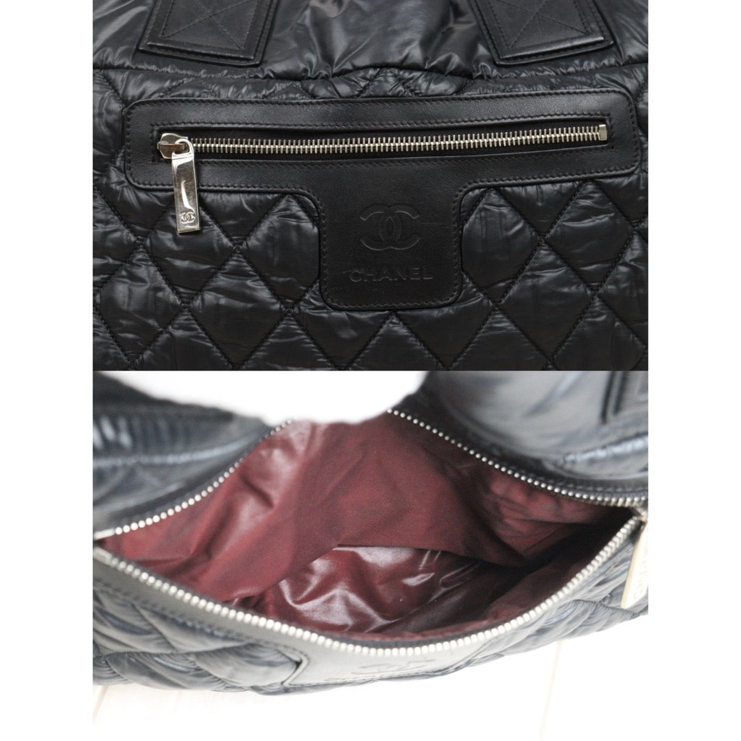 Good ( Rank AB)｜ CHANEL COCOON Down Tote Hand Bag  Black Made in 2011Year ｜25112806