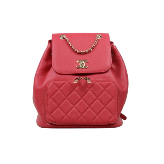 Excellent（Rank SA）｜CHANEL  Caviar Skin Leather Calf Leather Backpack  Rose red  Made in 2017-2018 Year｜W24111404