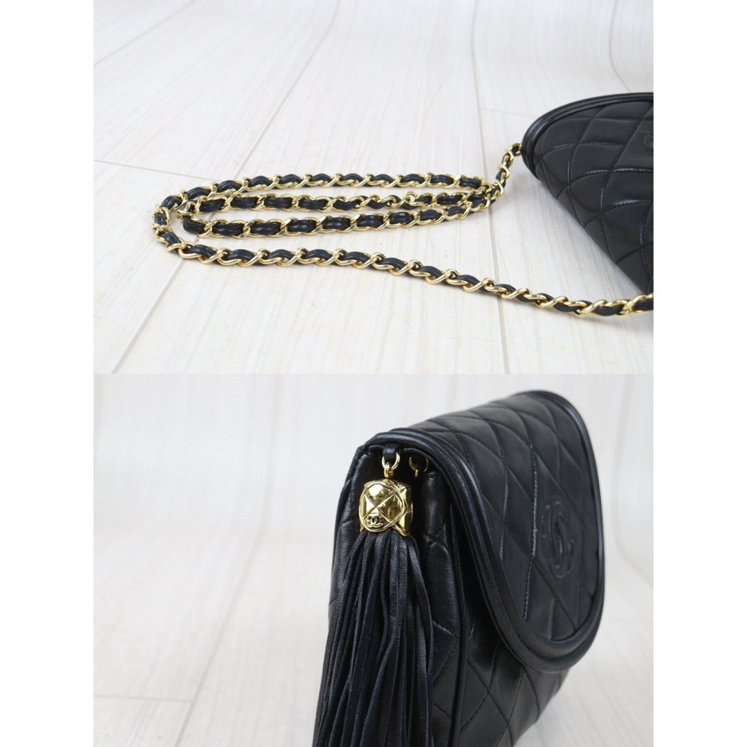 Very Good ( Rank A) ｜ CHANEL Matrasse Lambskin Chain Shoulder Bag Made In 1989～1991 Year｜P24083010