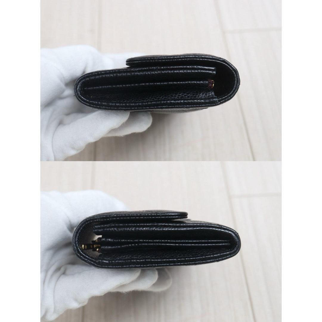 Include Entrupy Certificate of Authenticity｜Very Good ( Rank A)｜CHANEL Caviar Skin Black Long Wallet IC Chips Model｜26073009