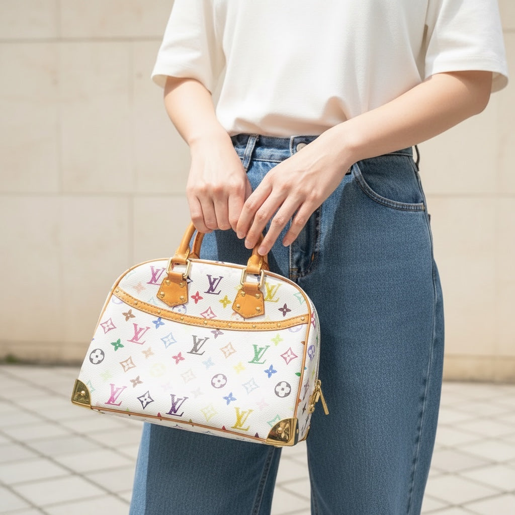 Include Entrupy Certificate of Authenticity｜Very Good ( Rank A)｜ Louis Vuitton Takashi Murakam Multi Monogram Trouville Hand Bag｜S26040805