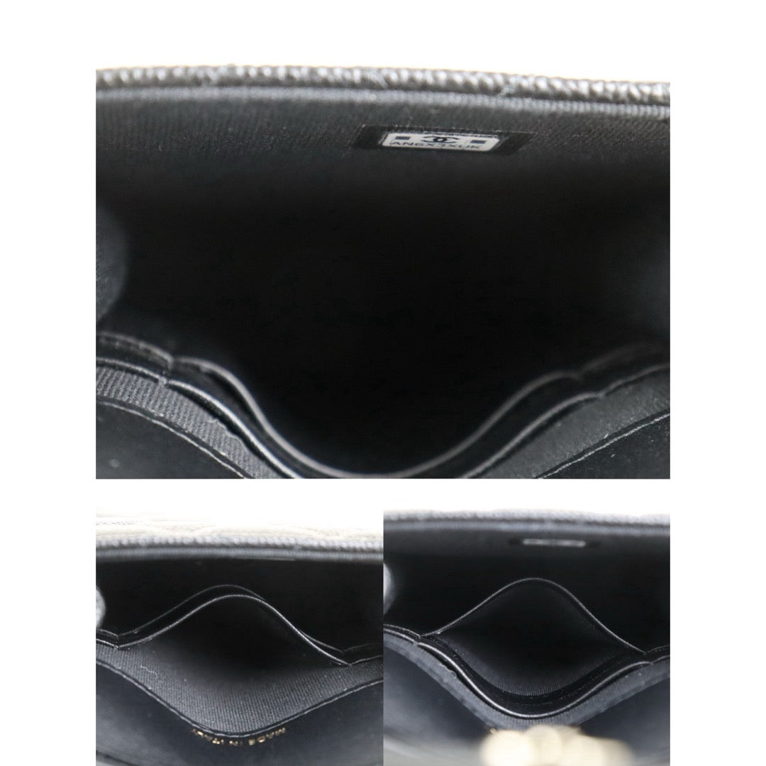 Include Entrupy Certificate of Authenticity｜Very Good（Rank A）｜CHANEL Caviar Skin  Flap Phone Holder Chain Shoulder Bag Black IC Chips Model｜S26072534