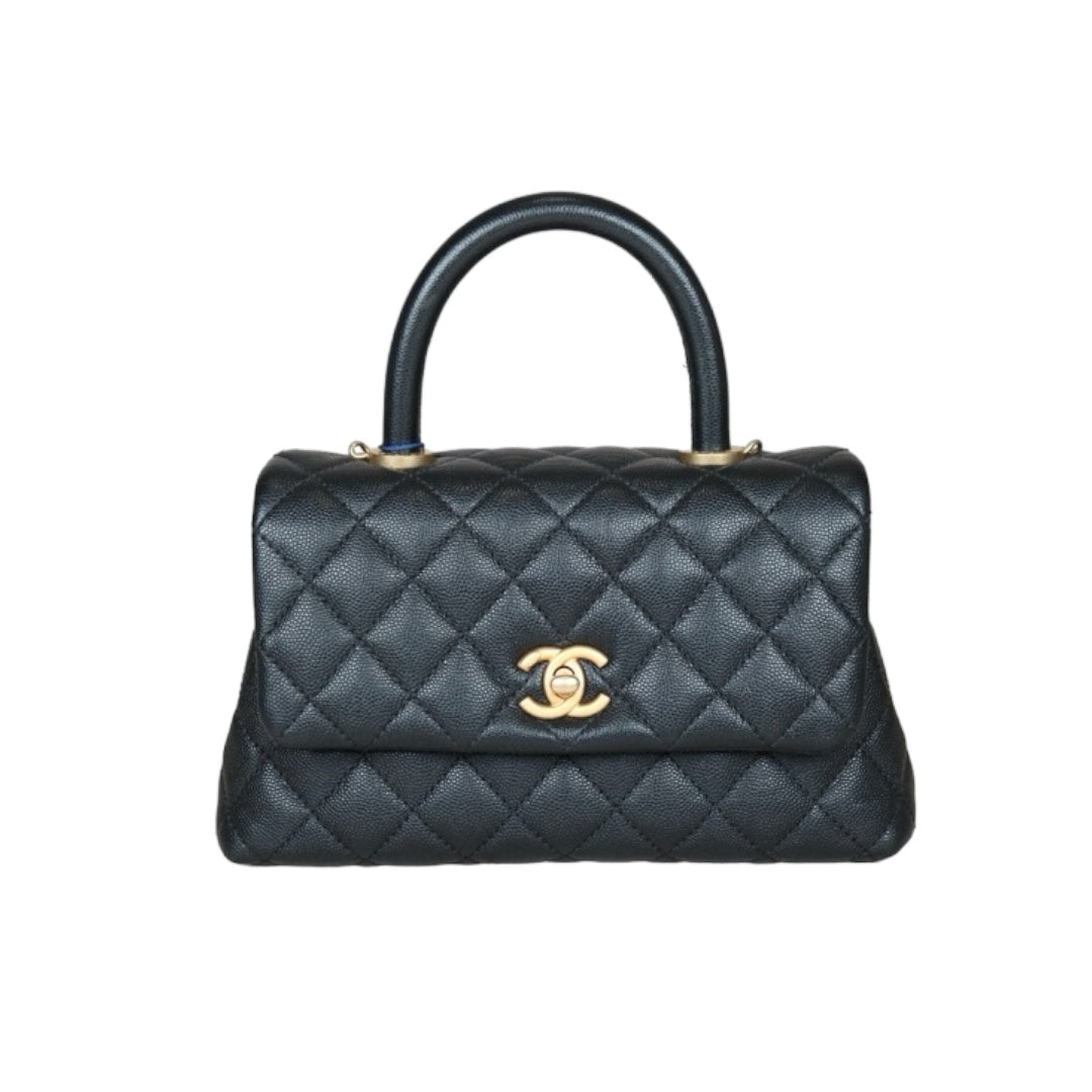 Very Good ( Rank A)｜CHANEL Caviar Skin COCO Hand bag Small Black  Made In 2018Year｜S24073001