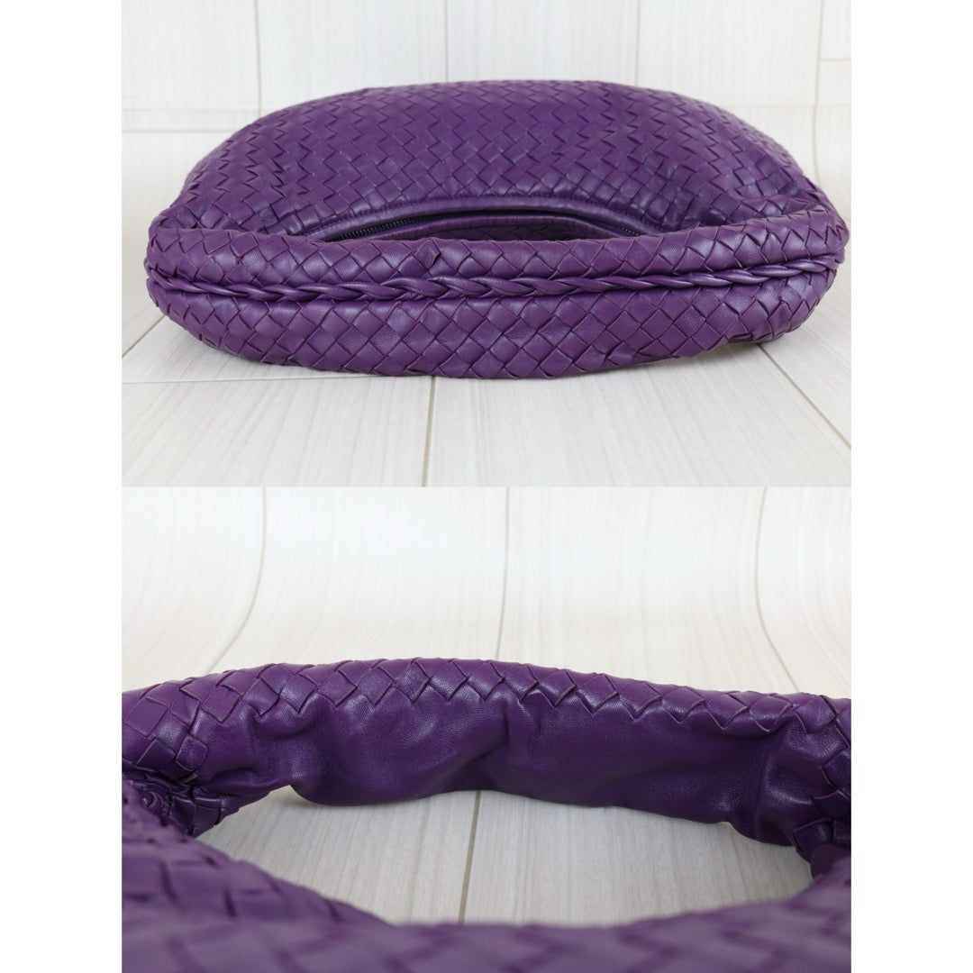 Good ( Rank AB)｜ Bottega Veneta Lamb Skin Braid Shoulder Bag Deep Purple｜S25072001