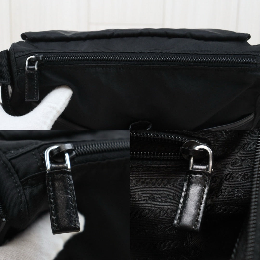 Good ( Rank AB) ｜Prada  Nylon ShoulderBag Black Silver Hardware｜25071711