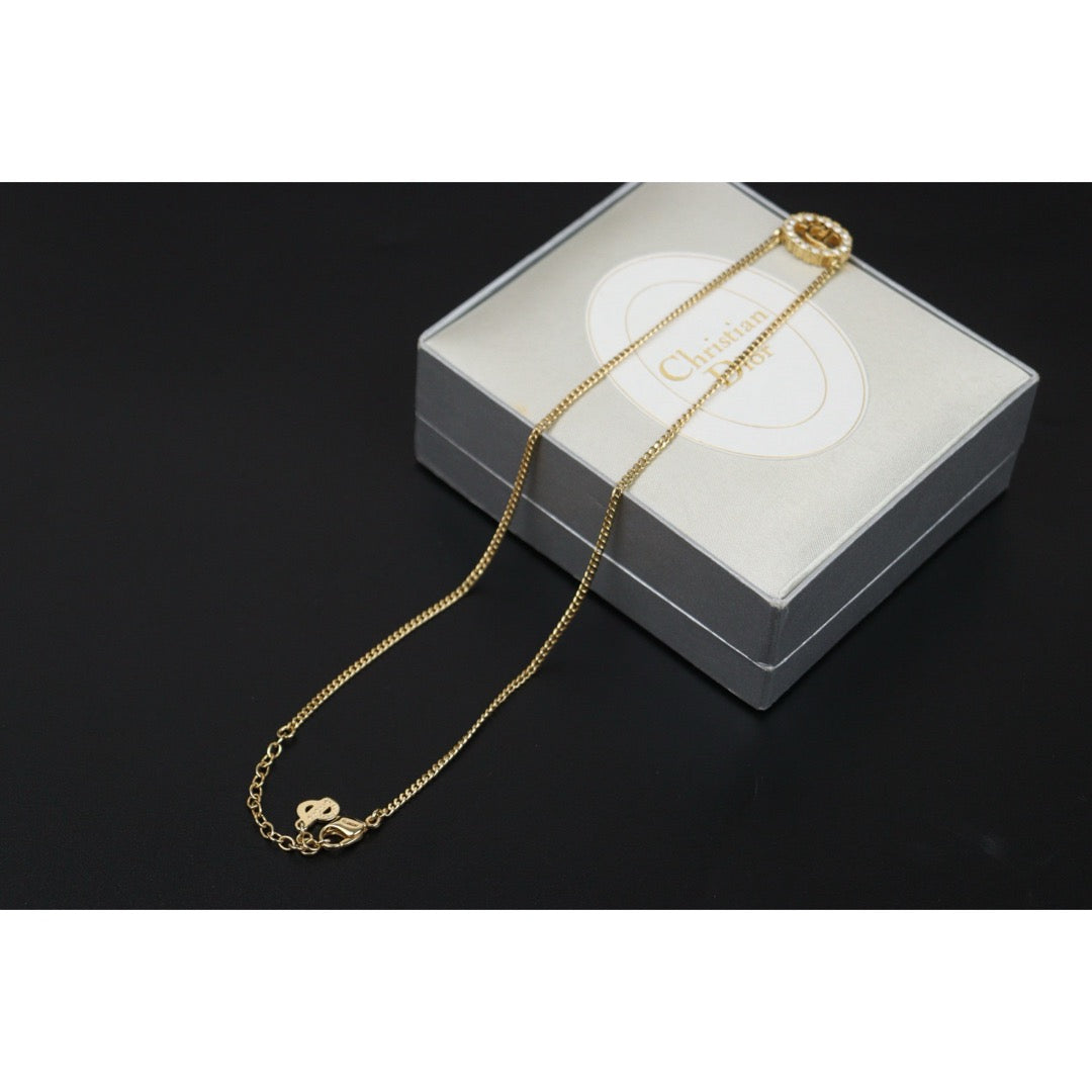 Very Good ( Rank A) ｜ Dior CD Rhinestone Necklace ｜V25110614