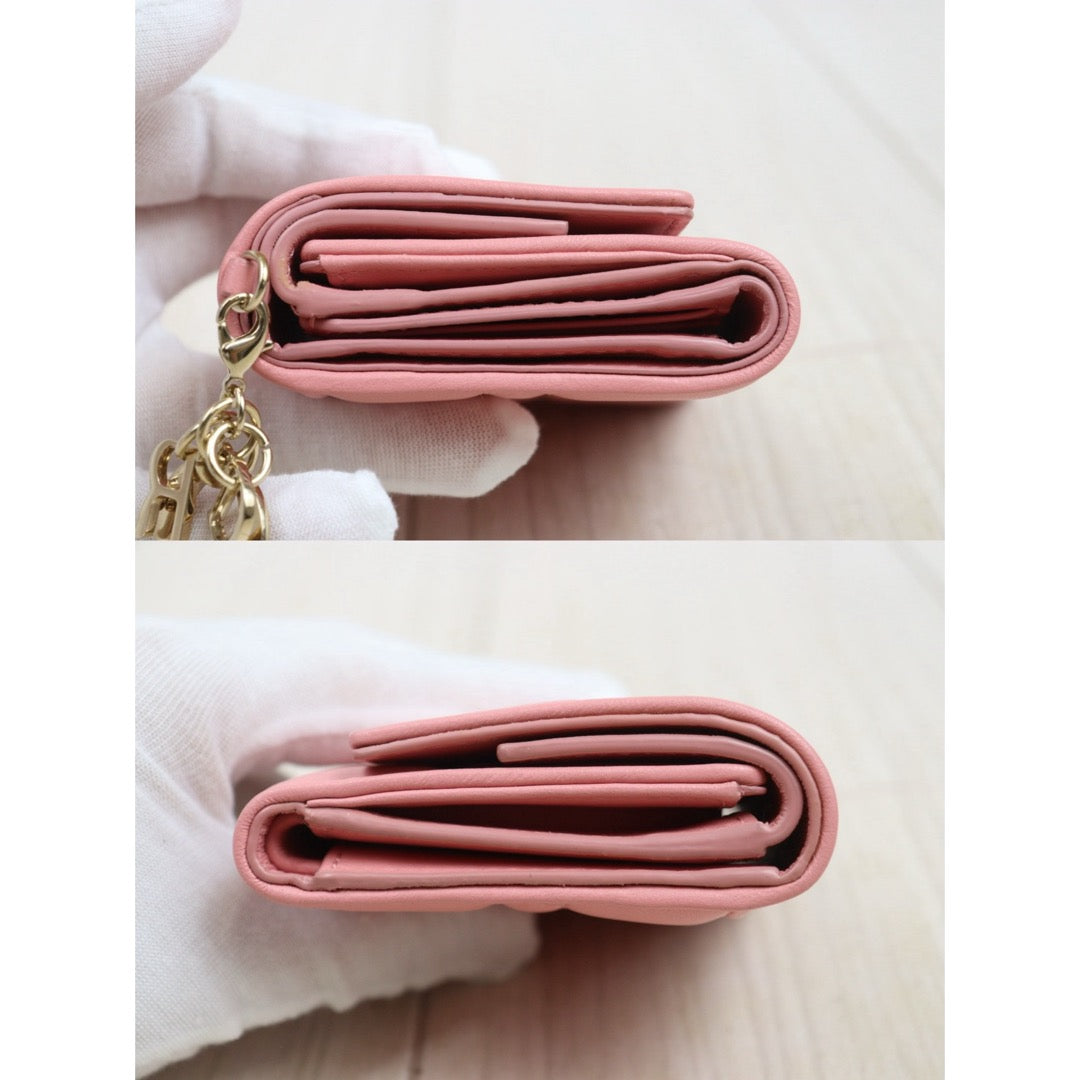 Very Good ( Rank A)｜ Dior Lamb Skin Pink Wallet｜25100704