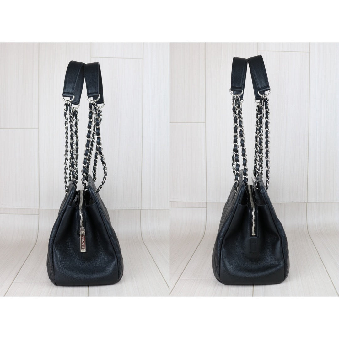 Include Entrupy Certificate of Authenticity｜Very Good ( Rank A)｜ CHANEL Caviar Skin  Matrasse Chain Tote Bag Black Made In 2011Year｜X26041605